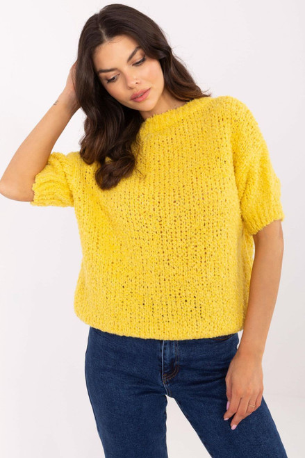 yellow - Short sleeve sweater model 207600 Italy Moda U704-207600