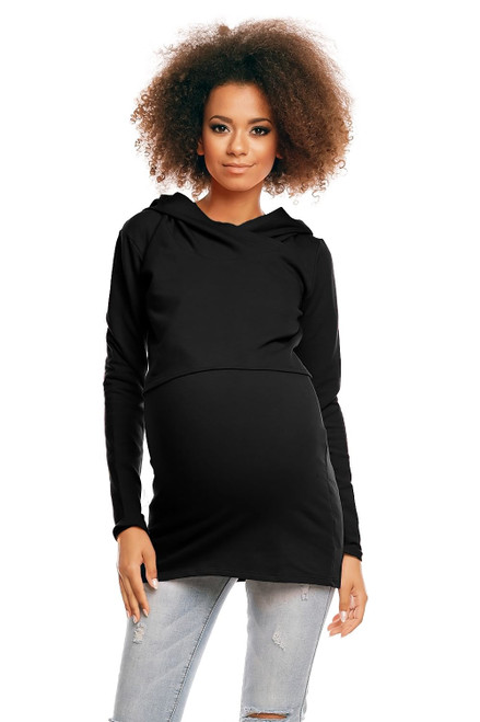 black - Maternity sweatshirt model 84463 PeeKaBoo U704-84463