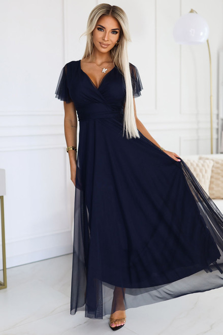 navy blue - Long dress model 203093 Numoco U704-203093