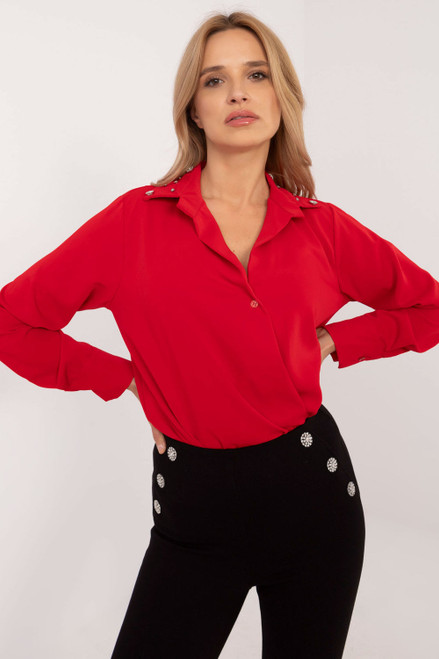 red - Long sleeve shirt model 203400 Italy Moda U704-203400