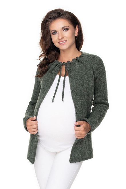 green - Pregnancy cardigan model 135984 PeeKaBoo U704-135984