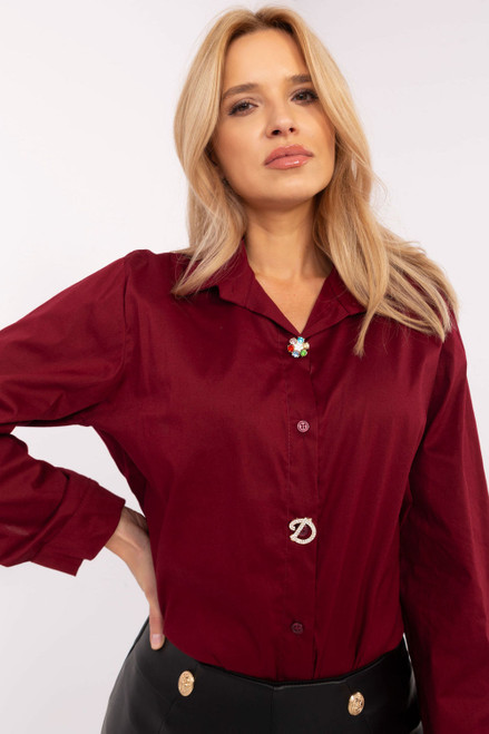 red - Long sleeve shirt model 204380 Italy Moda U704-204380
