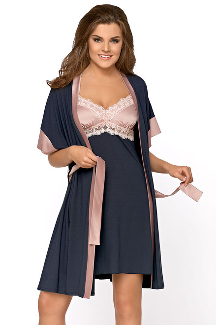 navy blue - Short bathrobe model 133940 Babella U704-133940