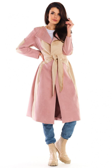 pink - Coat model 158798 awama U704-158798