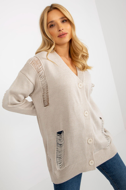 beige - Cardigan model 175749 Rue Paris U704-175749