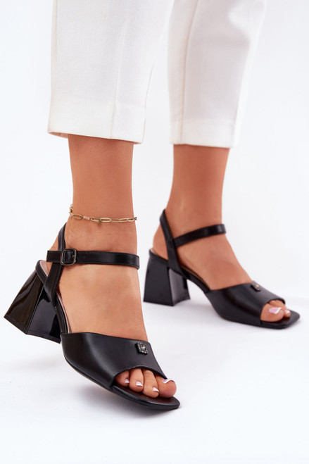 black - Heel sandals model 213186 Step in style U704-213186
