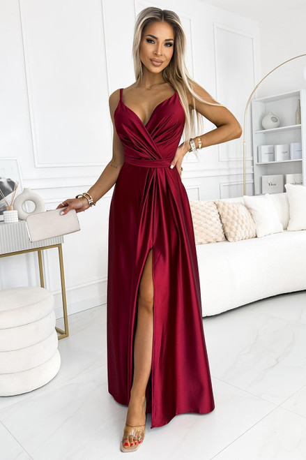 red - Long dress model 192467 Numoco U704-192467