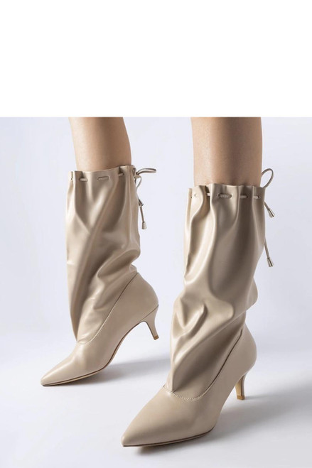 beige - stiletto heeled boots model 204479 Solea U704-204479
