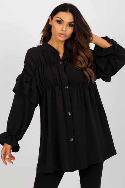 black - Long sleeve shirt model 175459 Och Bella U704-175459