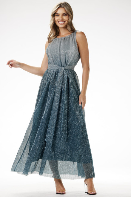 green - Long dress model 204241 awama U704-204241