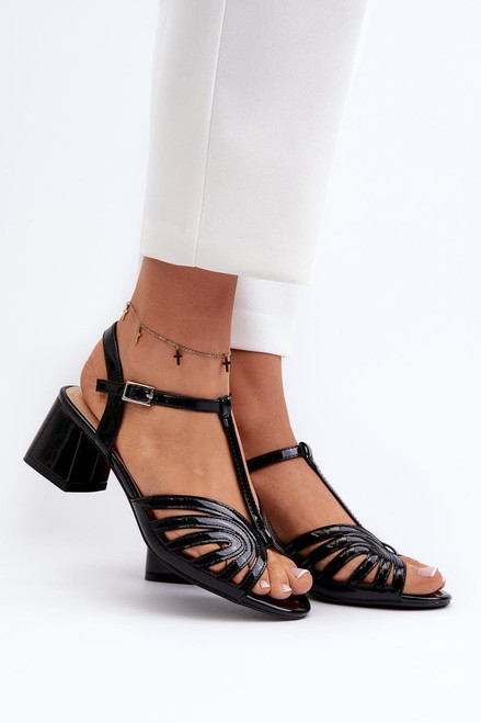black - Heel sandals model 197091 Step in style U704-197091