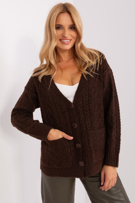 brown - Cardigan model 186747 AT U704-186747