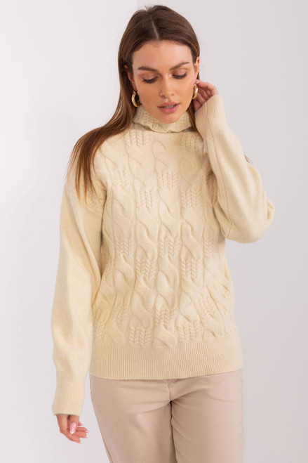 beige - Turtleneck model 189898 AT U704-189898