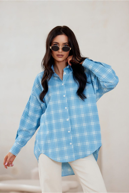 blue - Long sleeve shirt model 206995 Roco Fashion U704-206995