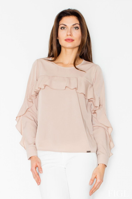 beige - Blouse model 60192 Figl U704-60192