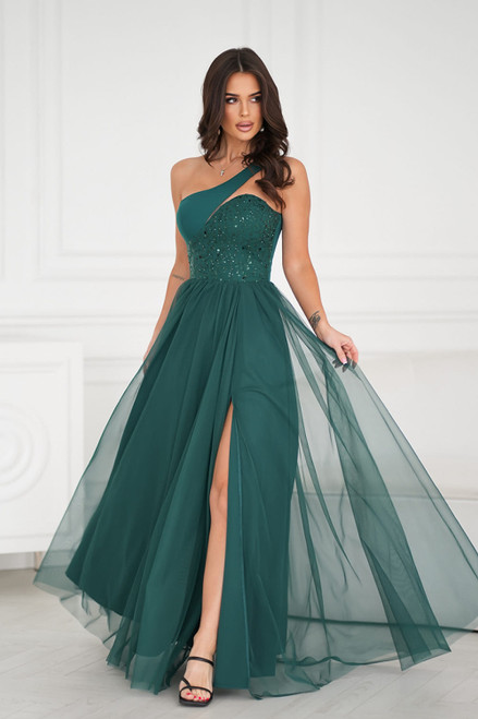 green - Long dress model 208533 Bicotone U704-208533