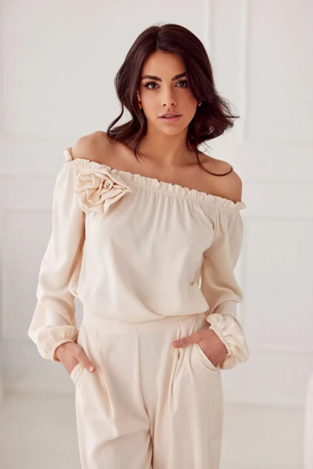 beige - Blouse model 194778 Roco Fashion U704-194778