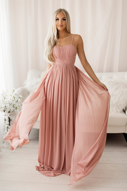 pink - Long dress model 149126 YourNewStyle U704-149126
