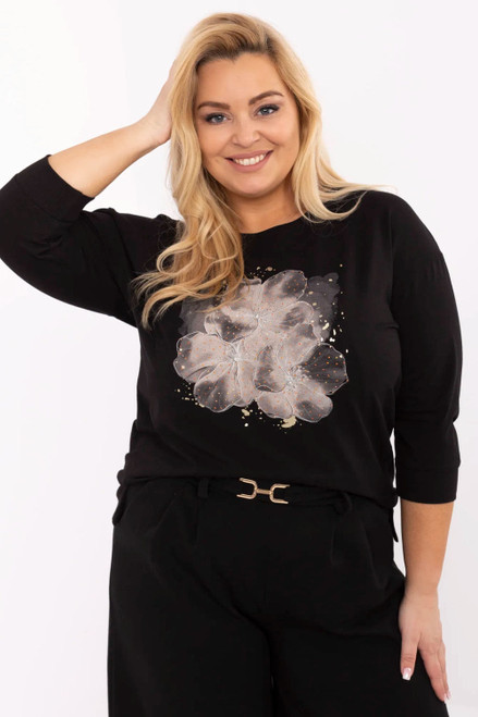 black - Plus size blouse model 212700 Relevance U704-212700