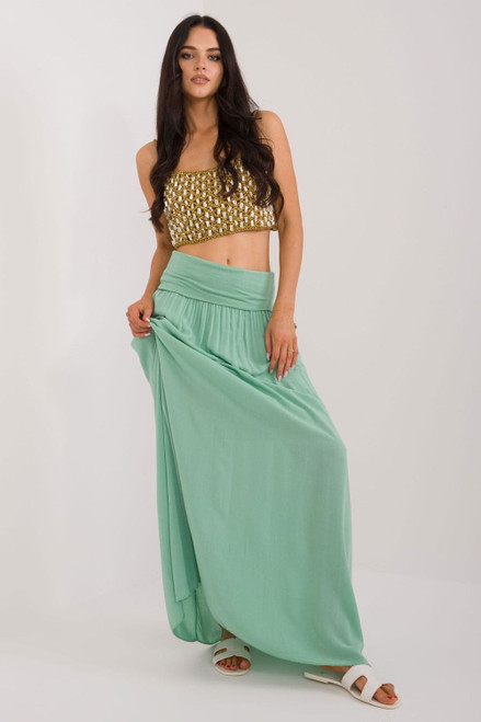 green - Long skirt model 198372 Och Bella U704-198372