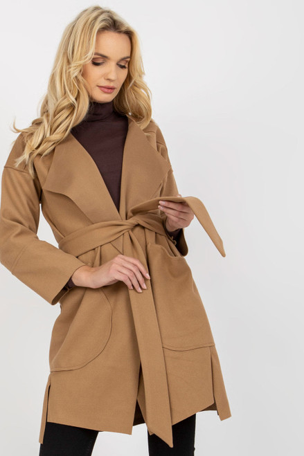 brown - Coat model 171330 Och Bella U704-171330