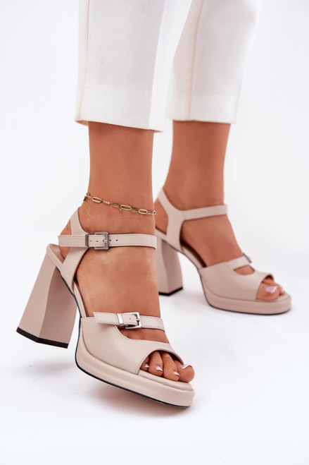 beige - Heel sandals model 212826 Step in style U704-212826