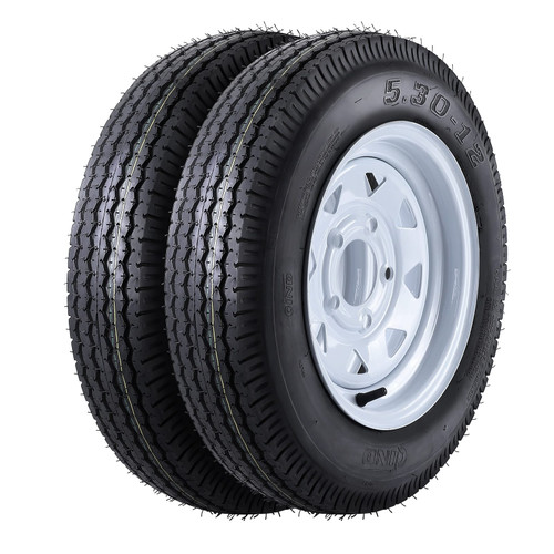 US 5.30-12 Trailer Tires On Rims 5.3-12 530-12 5.30 X 12 Wheel White Spoke K484-PAU_0FQP66A1_US