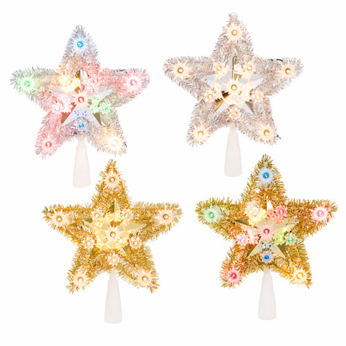 1Lt 5 Point Tinsel Star Tree Top 4 Styles N274-FC01591074