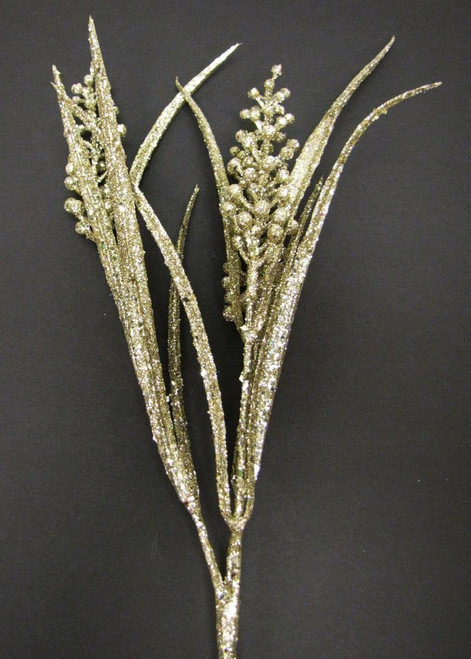 Christmas Floral Champagne Podgrass with Glitter N274-FC01281532