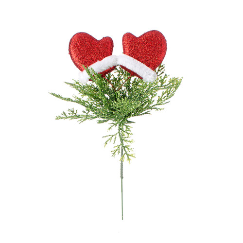 Christmas Pick With Mittens Glitter Multi Color 9 Inches N274-FC012331151