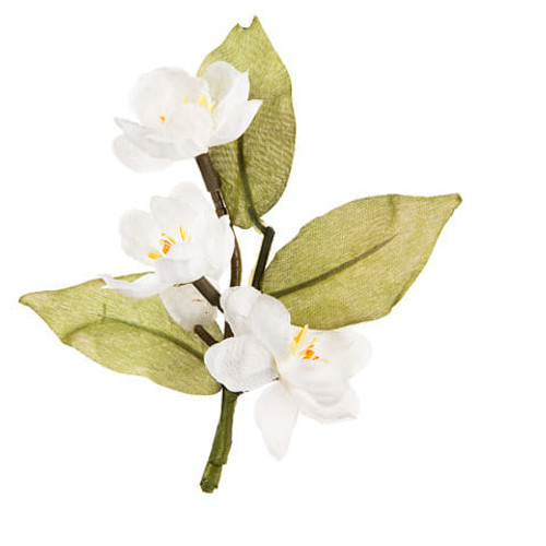 David Tutera Artificial Wedding Boutonniere White Blossoms With Green Leaves N274-FC01290830