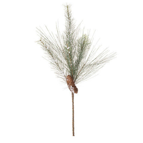 Fake Pine Branch With Pinecone Frosted Green Brown 27 Inches N274-FC01361721
