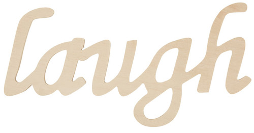 Wood Script Words Laugh 3 X 7 Inches N274-FC015682070