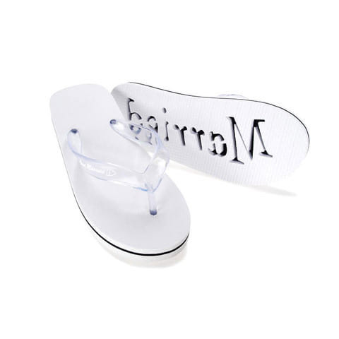 Womens Just Married White Flip Flops N274-FC015595431