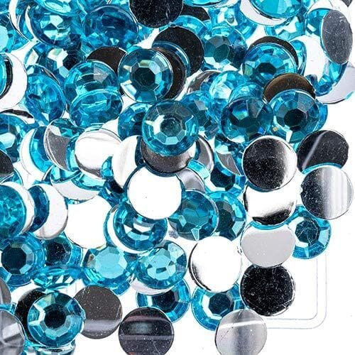 John Bead Acrylic Round Flat Back Rhinestones 8mm ss39 Aqua 1000pcsBag N274-FC01215245