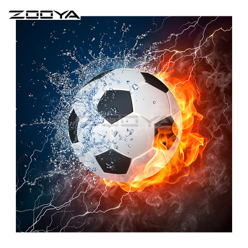 Size: 45x45Square diamond - 5D DIY Diamond Embroidery Movement Sports Football & Fire Diamond Paint Q119-CJJJYSZS00601-45x45Square diamond