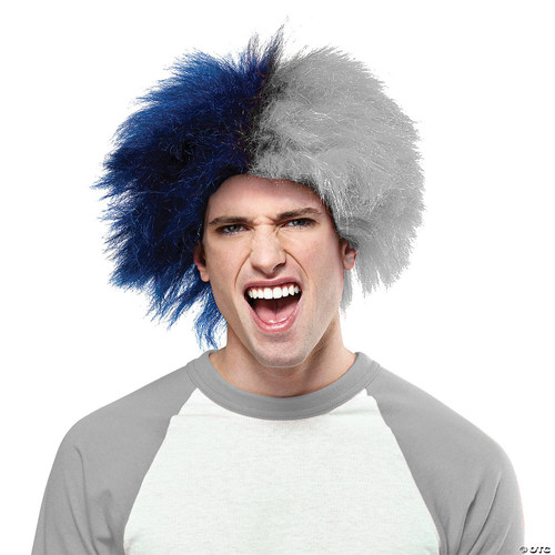 Blue and silver sports wig M680-MR179593