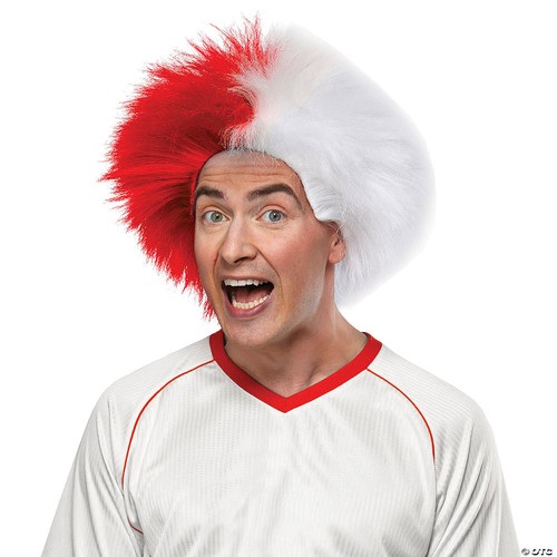 Red and opaque white sports wig M680-MR179582