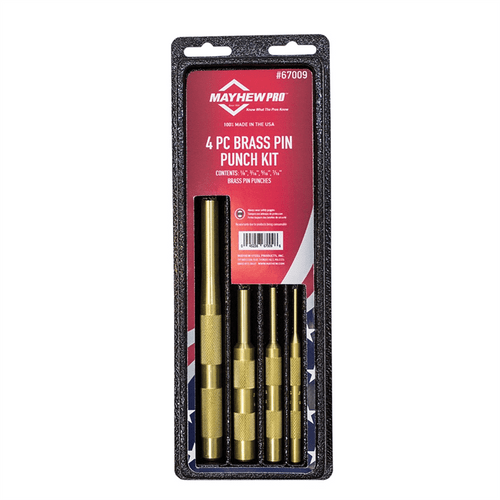 Mayhew 4PC Brass Pin Punch Set Display T398-MAY67009