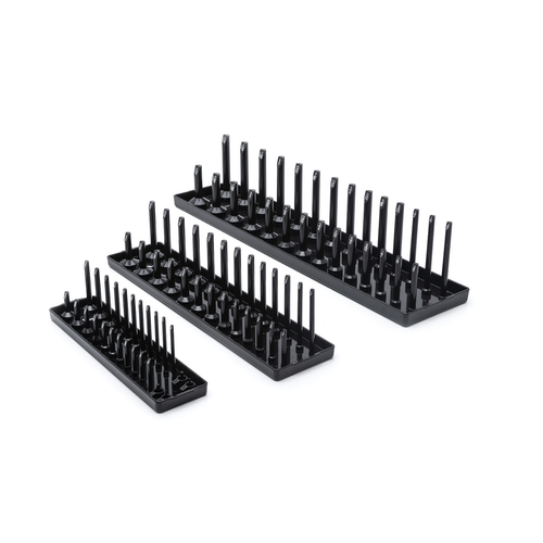 GearWrench 3 Pc. 1/4 Inch, 3/8 Inch & 1/2 Inch Drive Black SAE Socket Storage Tray Set T398-KDT83118