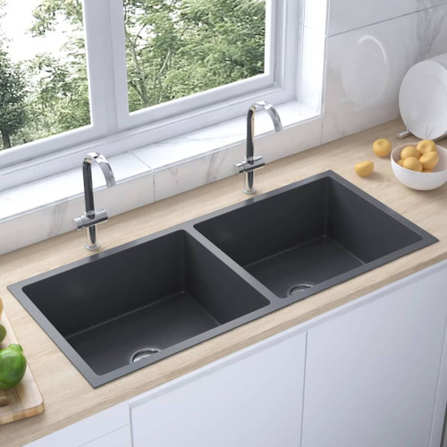 Handmade Kitchen Sink Black Stainless Steel A949-51525