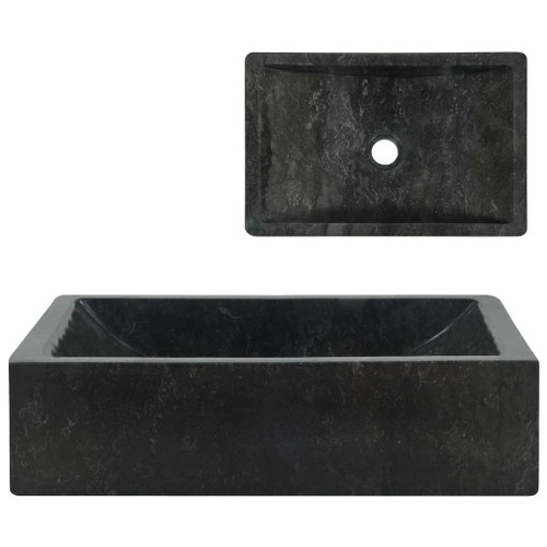 Sink 17.7"x11.8"x4.7" Marble High Gloss Black A949-142772