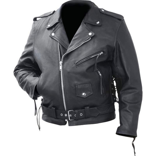 Solid Genuine Cowhide Leather Classic Motorcycle Jacket Q147-BKMCBM2X