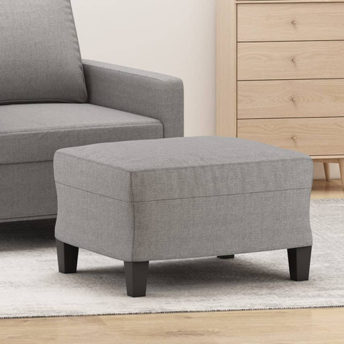 Footstool Light grey Fabric (100% polyester), plywood, foam Compact A949-349327