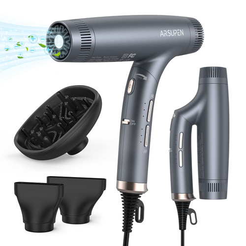 US GARVEE ARSUPEN Professional Hair Dryer Lightweight Foldable Dual Ionic Blow Dryer High Speed for K484-PBE_0BO7S3SH_US