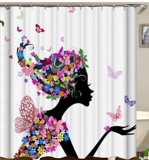 Size: 150x180, Style: yl0592# - African girl digital print shower curtain Q119-CJJJJFCL00006-150x180-yl0592