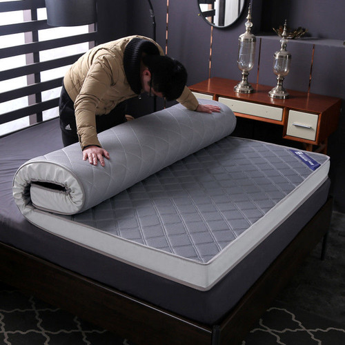 Color: Grid Grey, style: Thickness 6cm-100x200cm, Size:  - Latex Tatami Mattress Soft Cushion Folde Q119-CJCS174991028BY