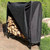 Indoor/Outdoor 4-Ft. Black Metal Firewood Rack with Cover Q280-SLWFG81358145628