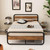Queen Industrial Wood and Metal Tube Platform Bed with Headboard and Footboard Q280-QUAR3242