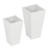 Set of 2 Modern Lightweight Outdoor Patio Flower Pot Planter Box in White Q280-MWHOU24975